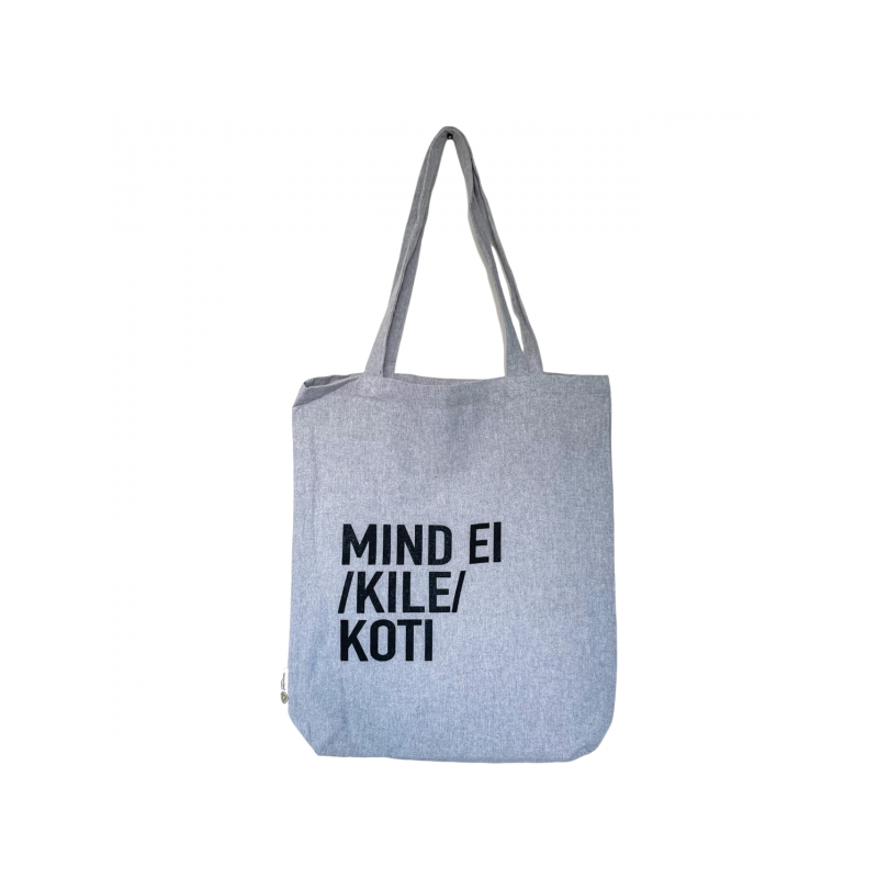Hüüp taaskasutatud kangast kandekott - Mind ei kile koti, hall