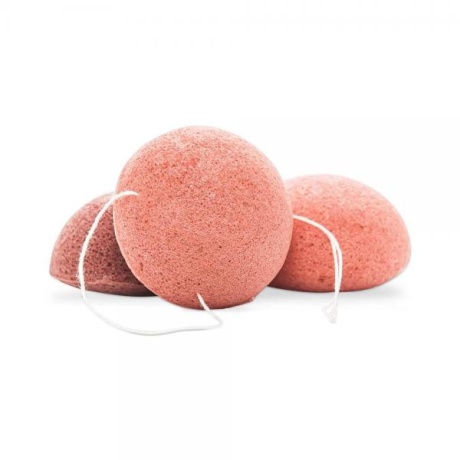 Konjac Sponge näopesukäsn "Roosa savi"